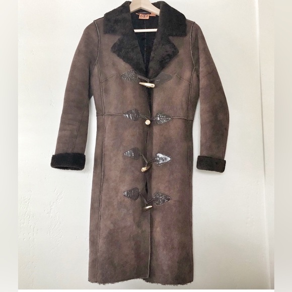 Tory Burch Jackets & Blazers - Rare Tory Burch✨Cordelia Shearling Leather Long Coat